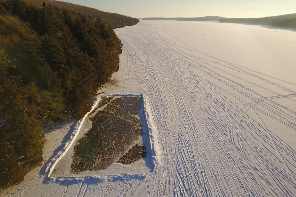 January mornings and a little ambition added up to a nice rectangular skating rink just South from the northeastern corner of Lucerne.