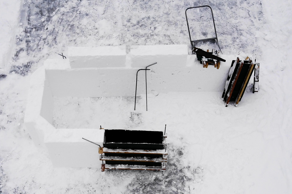 Just after noon on Saturday, the north's fort had just a few walls to go.