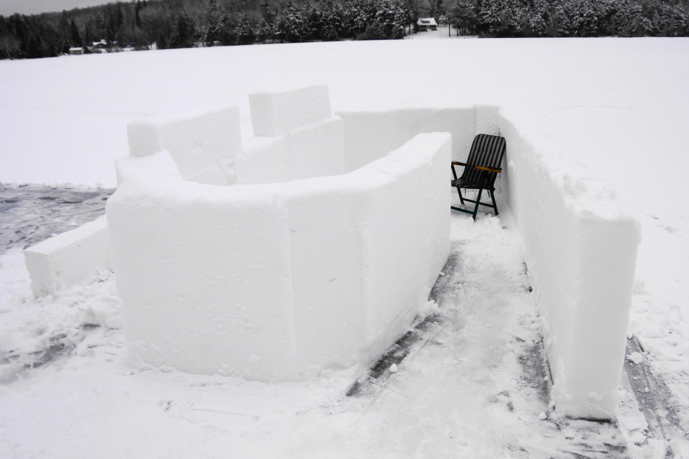 The walls of the southern fort were finished before the sun set on Friday.  New features this year included a security corridor and better corners.
