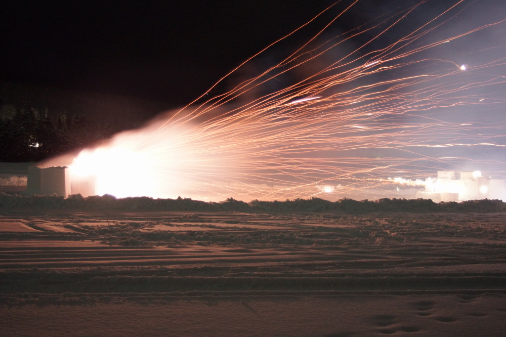 The good people at <a href='https://unclesamfireworks.com/' class ='defaultlink2' target='_blank'>Uncle Sam Fireworks</a>, the official rocket supplier of the Lake Lucerne Bottle Rocket War, included one "Saturn Missile Battery" with our order. The South gave it to the North. BIG MISTAKE! was one of our passing thoughts as 300 shots screamed towards the southern fort all seemingly at once.