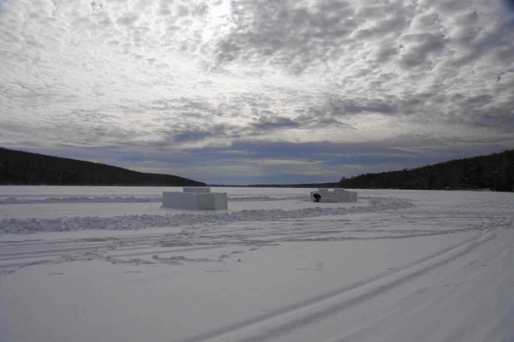This year, it's arrival had been delayed, but we all knew it would come.  Last week it appeared. Deep Winter, the second sub-season of the un-summer solstice, entered the northwoods. Time to break out the hot chocolate, long underwear, and Yukon Jack ("...a taste born of hoary nights, when lonely men struggled to keep their fires lit and their cabins warm". Says so right there on the label. It also claims to be the Black Sheep of Canadian Liquors. It's unclear whether that refers to its nonconformist nature or a literal reference to a mutton like aftertaste, but I digress). There was also some snow. 