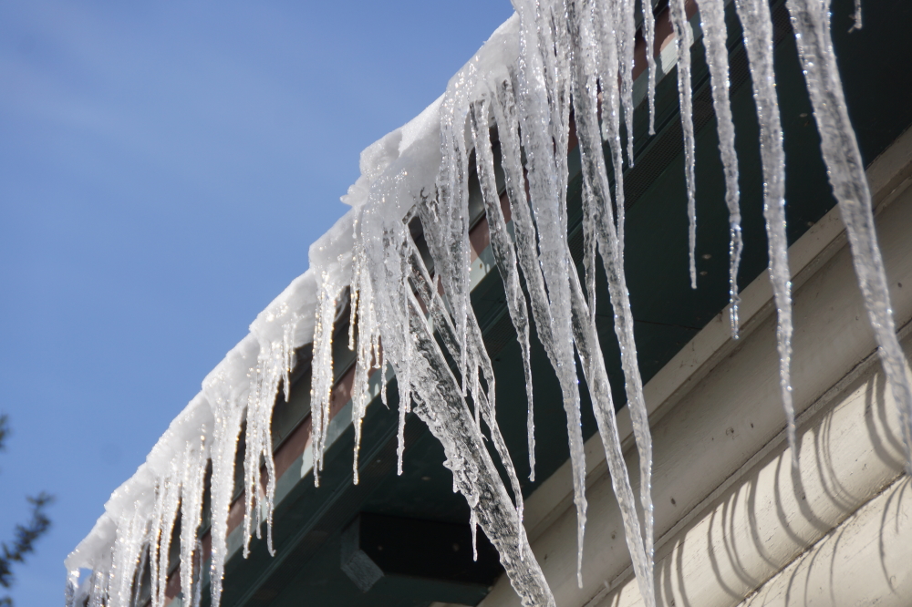 All that light is producing a fine crop of icicles.