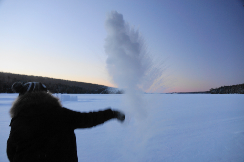 We spent more time than I'd like to admit to flinging boiling pans of water into the air and watching it instantly turn into clouds of snow.
