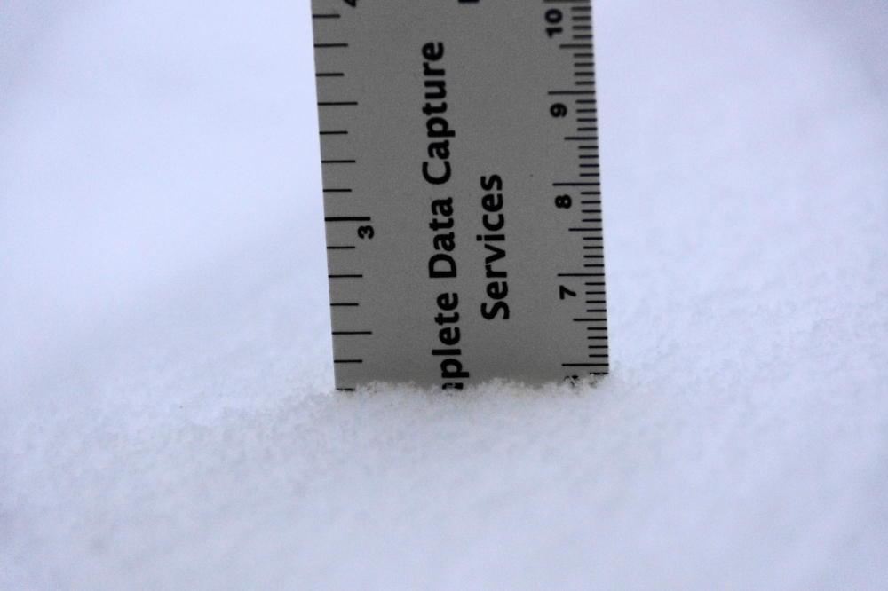 By the time it ended, we had just over 2 inches on the deck.