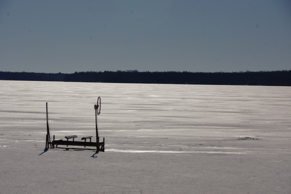 Now you would think that, with the single digit cold at the start of the week, that the ice on the lake would be pretty thick. It's not as thick as you'd think.