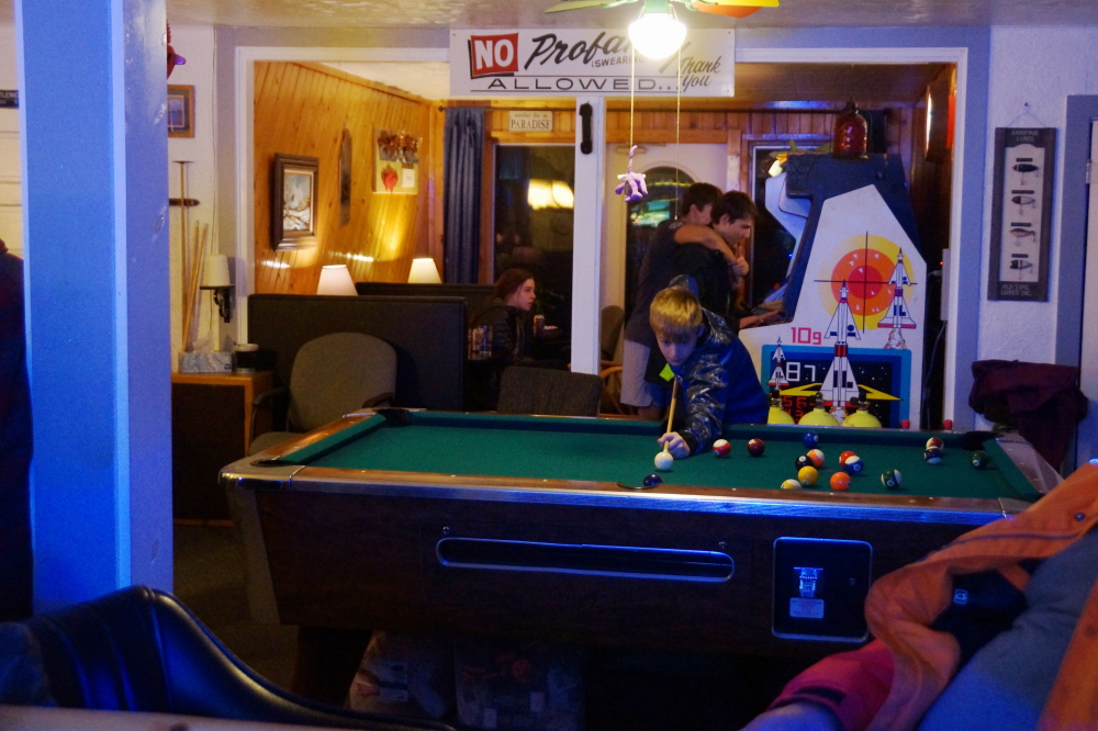 The after party and armistice at the bar was filled with drinks, games, and glory. After a number of head and shoulder shots, the leaders of the North vowed more high walls next year. There were also ribs and bacon wrapped jalapeno poppers (Thanks, Grill Master Mark!) that are sure to go down as part of the Lake Lucerne Bottle Rocket Wars legend and lore.