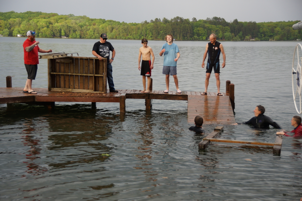 The men seemed to like dock making more without the rain.