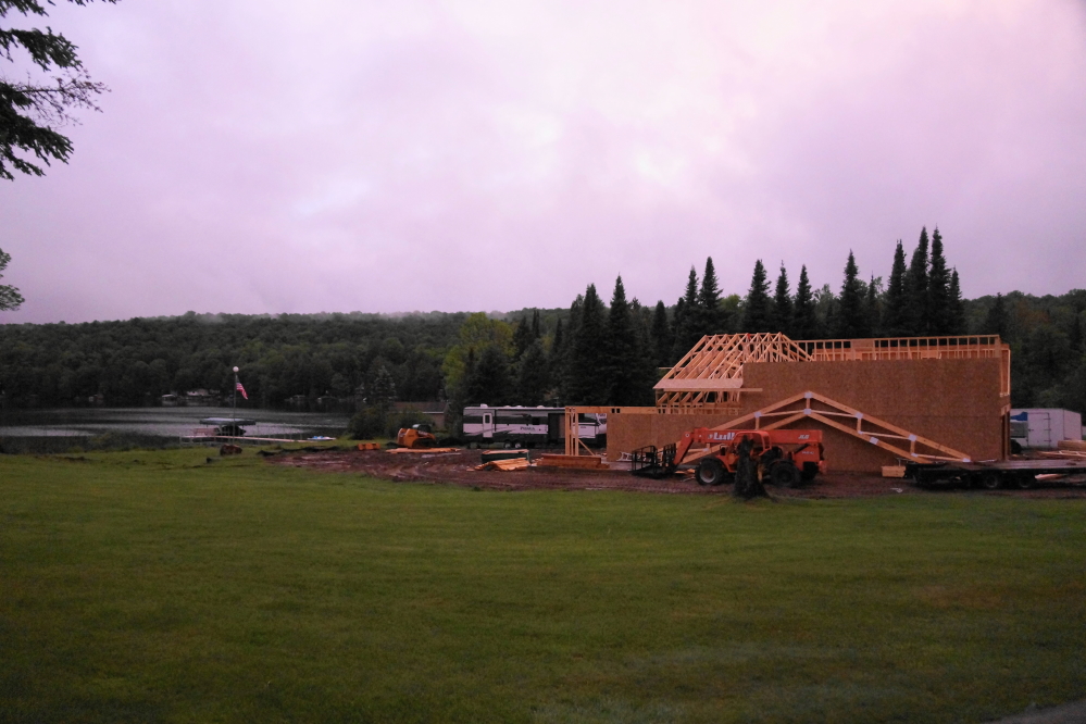 After the storm, the area took on a weird pink/purple tone. 