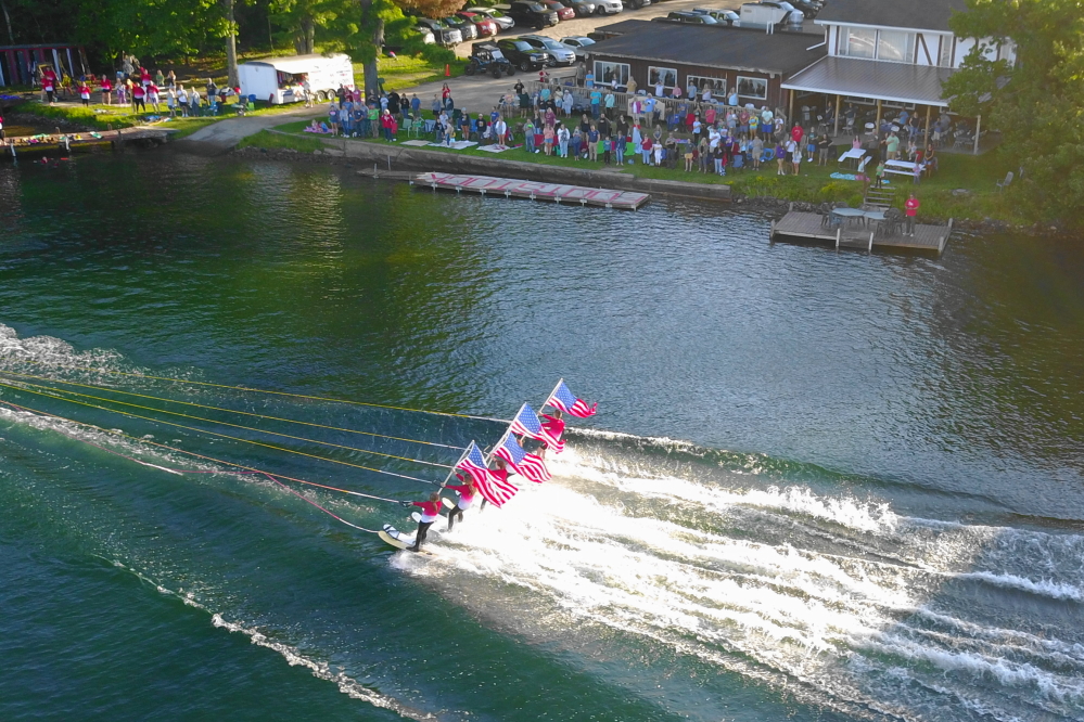 Monday's ski show was almost canceled, but the rain held off until well after the last act took a bow.