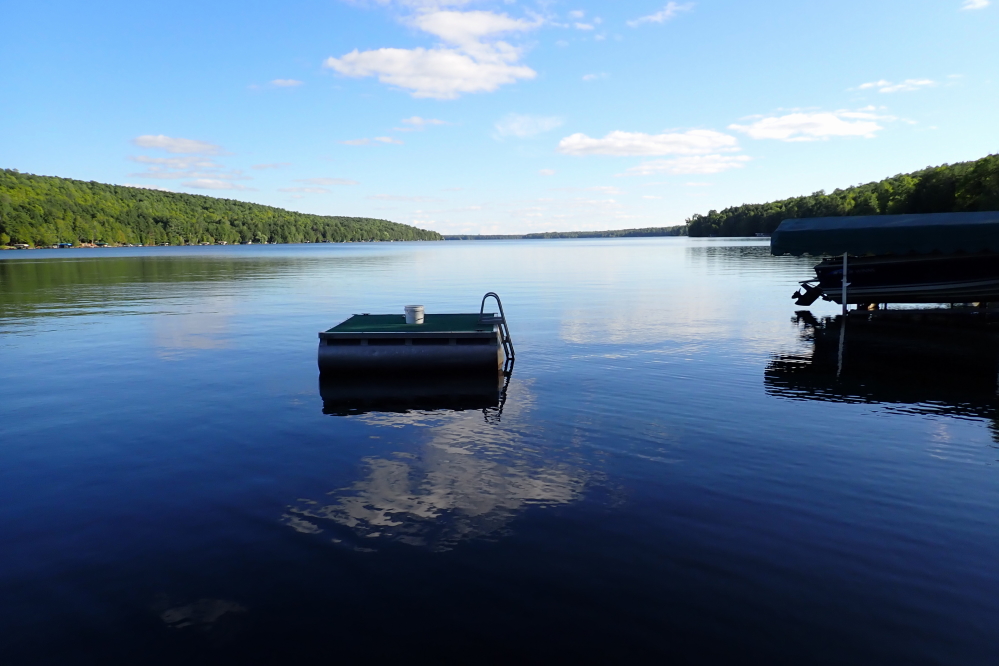 There's still a few events left in the Summer and all the swimming, diving, and Rafto that will fill the gaps between them. All the un-rain during the weekend has the lake level falling again, but it should hold up high enough to get them boats mostly off lifts through Labor Day. Mostly. The lake temperature seems to be hovering around 72°F +/- 2°F depending on the direction of the wind. That's plenty warm for those last season ski runs or dives. We haven't checked on the state of the thermocline since July when it was at about 25 feet and 39°F (yes, 39°F! It was really cold down there!), but are planning to revisit it as soon as the dive shop fills our tanks.<br><br><br>-Nemo likes the water flat and the sky eagley.