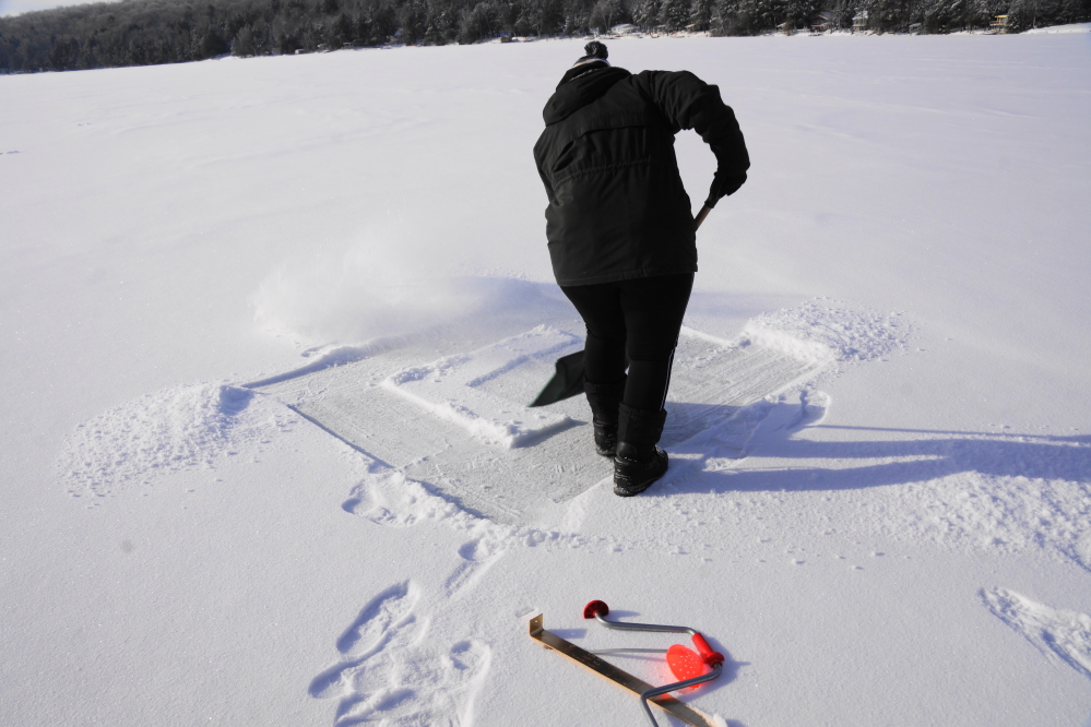 The last task of the week was to check the lake ice.