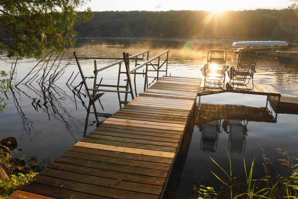 After the rain on Sunday, the air temperature dropped and the lake steamed. 