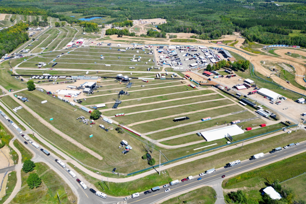 By mid-week the stage and other event infrastructure was going up at the race track just west of Crandon.