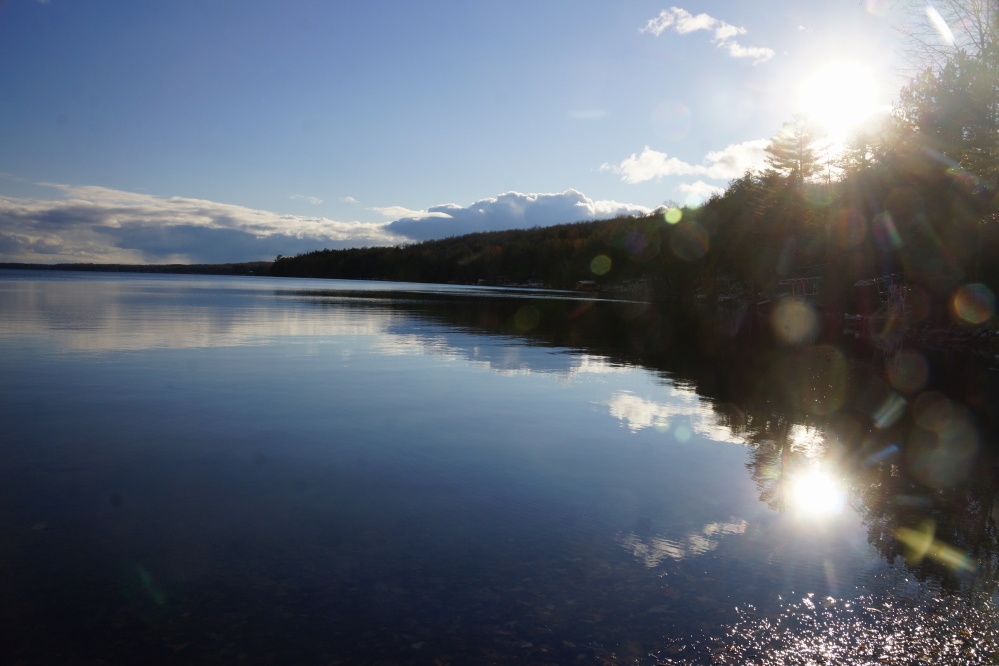 The sun was just warm enough to melt most of the snow in the open. The stuff in the shadows would stick around for a few more days.