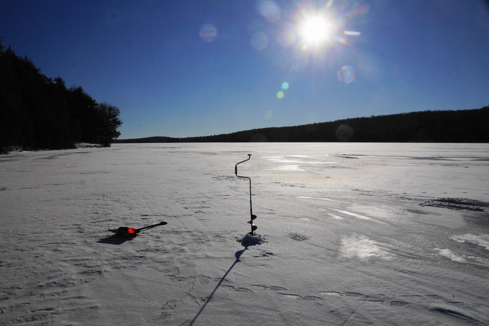 With all the melting, on Sunday we wanted to get a lake ice check while it was still sorta safe.