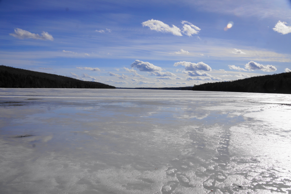The warm part of the week melted much of the half a foot of snow from the previous week. There were even cloud reflecting puddles!