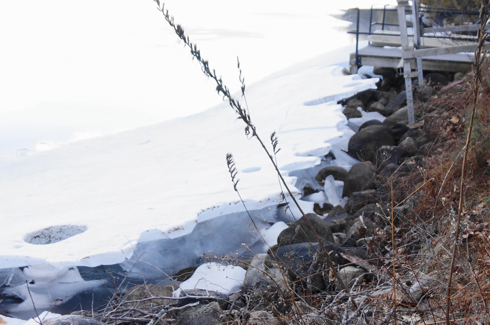 The cold nights grew lake ice into the shore. The wind didn't help.
