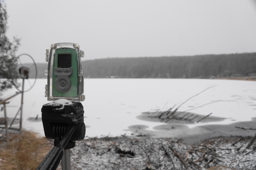 The time lapse camera was intended to capture the ice melting last week. Instead it recorded the ice whitening.