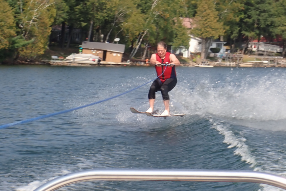 They are almost 50 years old, the bindings have been replaced, and there are a few chips out of the sides, but once a year we pull out the first pair of skis we ever owned, slap them on, and do some nostalgic skiing.