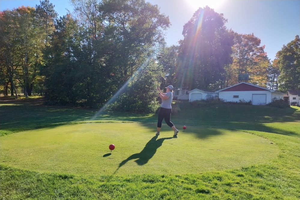 The fairways were still in good shape, the greens were slow,  and Mrs Nemo's drives were far better than mine.