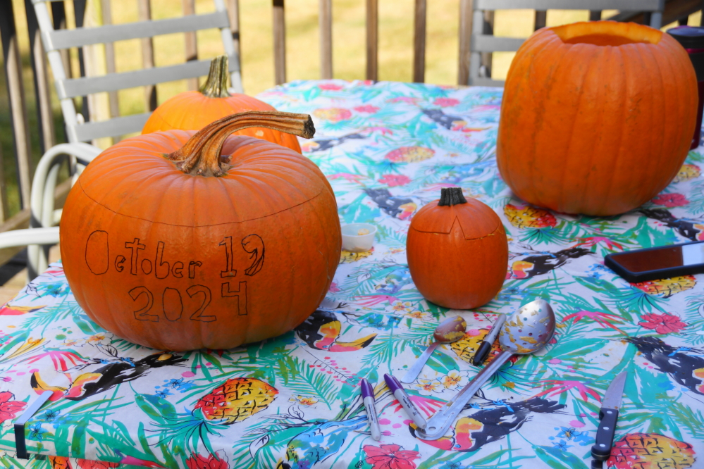 On Saturday, it was time to carve pumpkins.