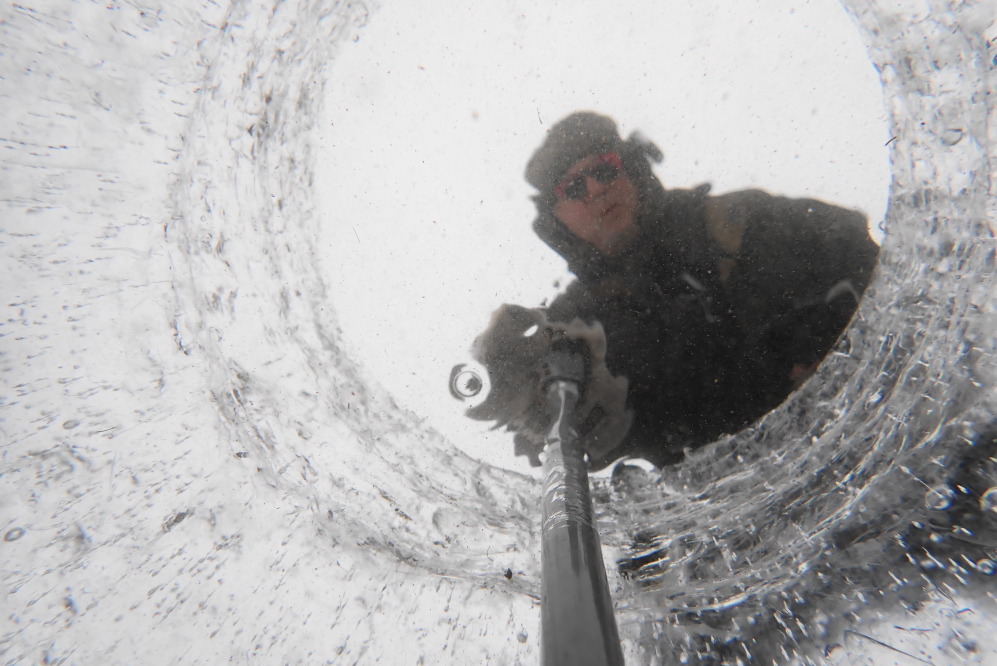 The water is still crystal clear, cold.