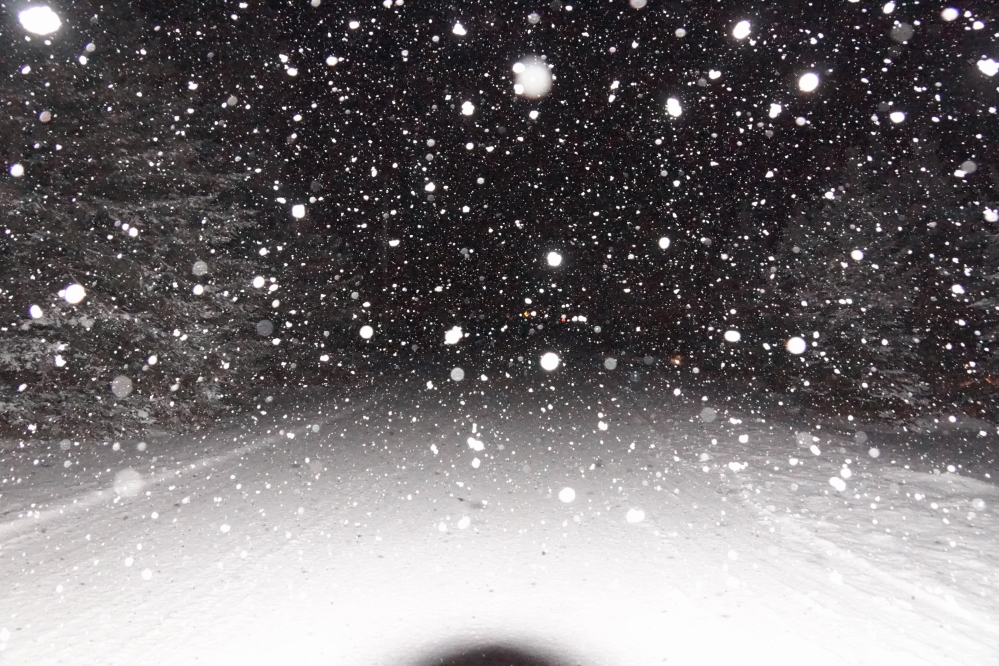 Just after sunset on Sunday, a forecasted dusting of snow became more of an event than light flurries.