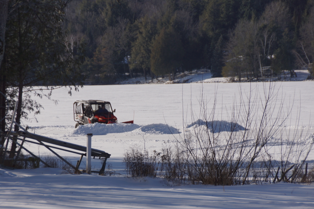 The snow and lake ice are perfect for great forts separated by 65 feet of traumatizingly smooth lake ice. 