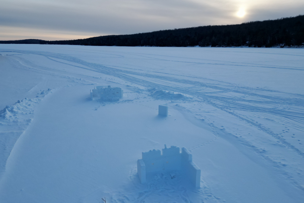 With extreme cold settling into the area, post Bottle Rocket War cleanup proceeded without much concern for the thickness of the ice.