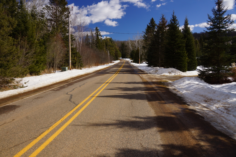 The sun and above freezing temperatures cleaned up Potawatomi Trail to a late spring like condition.