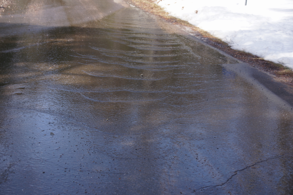 At the start of the week, Goudzwaard's Creek continued to overflow its banks during the above freezing days. 
