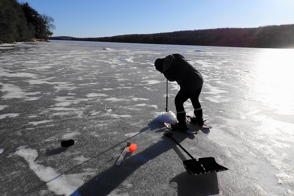 The last task of the week was to check the lake ice.