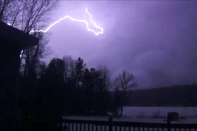 On Friday, the lake got some rain. There was a goodly amount of thunder and lightning, too.