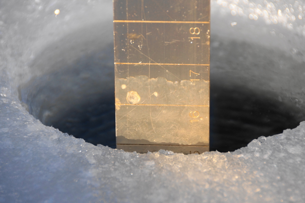 There's currently 15 inches of ice covering the lake.