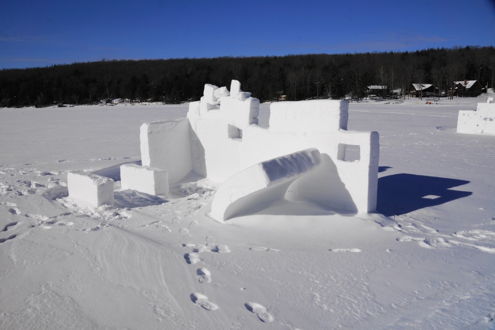 The wind and sun combined to bend (but not break!) some fort walls.