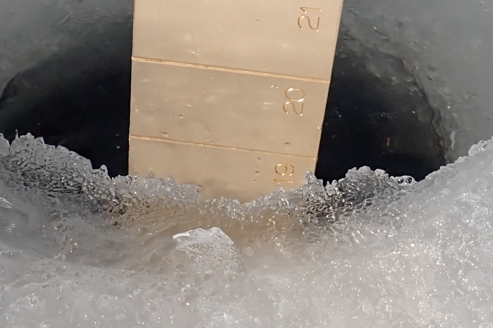 There's about 18.5 inches of sort-of-good ice covering Lucerne.