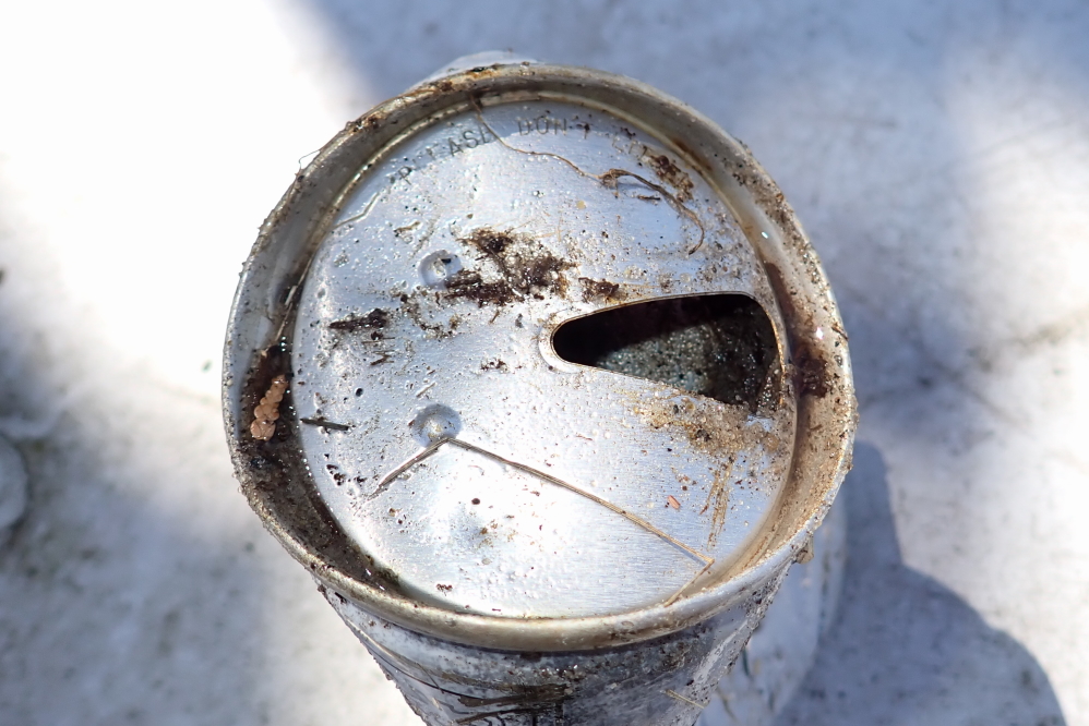 The can had the old pull tab style opening. This type of tab was phased out in 1975. The can was in pretty good shape for being under the lake for half a century.
